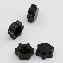 8Pcs Aluminum Wheel Hub Cover Anti-Dust Cover 17mm Hex Nut for 1/8 RC Car,Black &