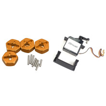5 Wire Servo with Mount Base with 12mm Combiner Wheel Hub Hex Adapter for 144001 1/14 RC Car