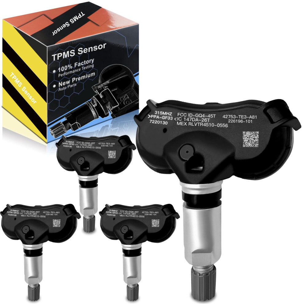 315Mhz Tpms Sensor Preprogrammed Direct Fit For Honda Civic Crz Fit Odyssey 42753Tr3a81 4 Pack 9174973126737