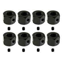 8PCS 5mm to 12mm Metal Combiner Wheel Hub Hex Adapter for WPL D12 C14 C24 B14 B16 MN D90 D91 RC Car Upgrade Parts,Black