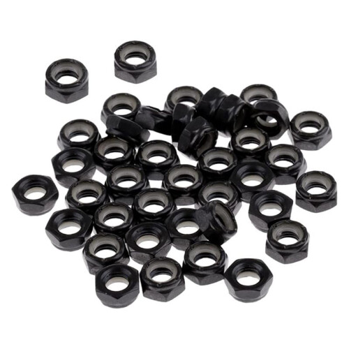 100Pcs Sturdy Skateboard Longboard Trucks Wheels Replacement Axle Nuts Hardware Black Skateboard Trucks Axle Nuts 2