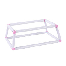 Large DoubleLayer Embroidery Frame with Tabletop Clamp and Pink Hoop Stand for Punch Needle Craft