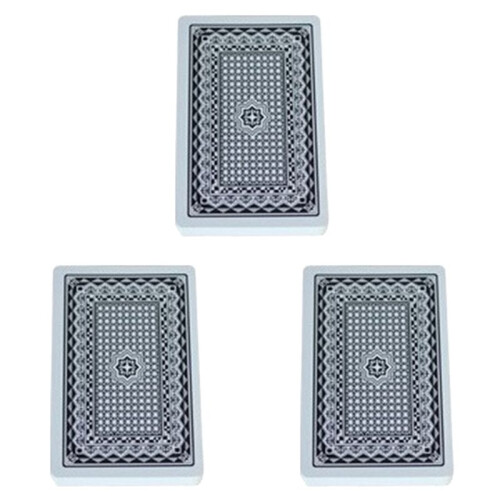 3X Multiplayer Game Card  Box Packed Waterproof Texas Playing Cards Plastic Poker Magic Tricks Tool,Black