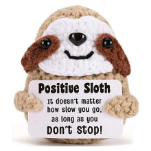 Inspirerende en Positieve Gehaakte Luiaard Handgemaakte Kleine Ornamenten Verbeteren de Mentale Gezondheid Gebreide Luiaard Verjaardag.