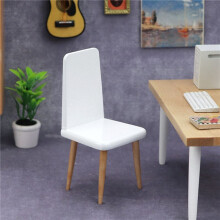 4X 1/12 Escala Casa de Bonecas em Miniatura Cadeira Branca Estilo Moderno Móveis de Bolso para Casa de Bonecas Acessórios de Decoração para Casa