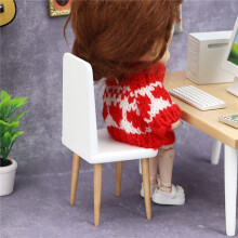 4X 1/12 Scale Dollhouse Miniature White Chair Modern Style Pocket Furniture for Doll House Home Decoration Accessories