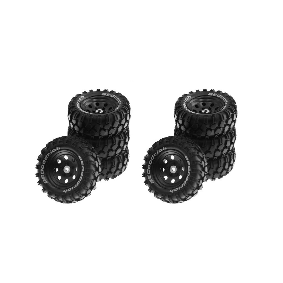 8Pcs 1.9 Inch Metal Wheel Rim Rubber Tire For 1/10 Rc Crawler Trx4 Scx10 D90 4103 90046 Fr4 Fms Nt4- Black 6031015818438