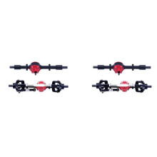2X Essieu Avant et ArrièRe en MéTal pour WPL C14 C24 C34 C44 B14 B24 1/16 RC Car Upgrades PièCes Accessoires, Noir