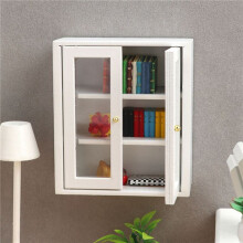 3X 1:12 Dollhouse Miniature White Wall Cabinet Hanging Storage Organizer Cupboard Dollhouse Furniture Decor Toy