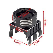 2pcs 42mm Motor Cooling Fan Heat Sink with LED Light for  1/10 E-Maxx E-Revo Summit Arrma 1/8 Kraton Talion ,3