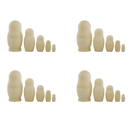 20X OmåLade Ryska Häckande Dockor DIY Tomma Häckande Dockor Oavslutade Häckdockor Matryoshka Häckande Dockor för Barn