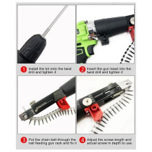 Automatischer Kettennagelpistolen-Adapter, AusrüStung zum Festziehen Von Schrauben für Elektrische Bohrmaschinen, Installiert auf Elektrischer