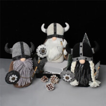 Wikinger-Krieger-Zwergpuppe, PlüSch-Feiertagszwerge-Ornament-Set, Handgefertigter PlüSchpuppenzwerg, Skandinavischer Schwedischer Tomte-Elf,B