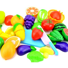 23 Pcs Simulation Kitchen Cut Fruit Toy Set, House Set with Storage Basket for Children's Role-Playing Games