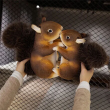Süßes Eichhörnchen-Plüschtier, Weich Ausgestopftes Cartoon-Tier, Puppe, Heimdekoration, Geburtstagsgeschenk, 25 cm