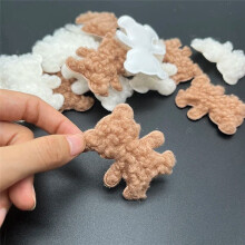 50 StüCk 50 X 55 mm TeddyplüSch Gepolsterte BäRenkopf-Applikationen für Kleidung, MüTze, Leggings, NäHzubehöR, DIY-Dekor-ZubehöR