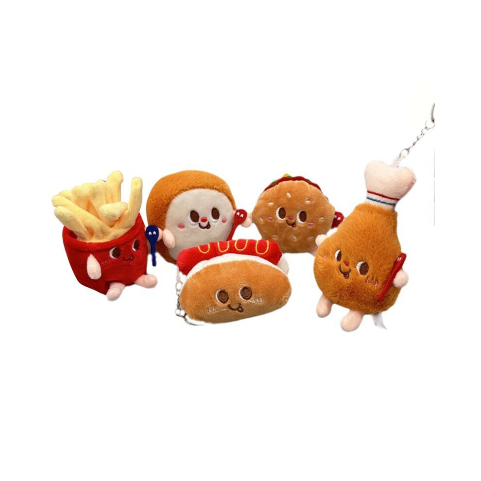 Food Plush Toy Simulation Hamburger Food Plushies Cute Food Plush Keychain For Food Themed Party Birthday Gifts Backpack 4711822170203