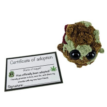 Adopte un Peluche de Marihuana, un Tazón de Humo y un Peluche de Marihuana T, un Pequeño Peluche de Marihuana, un Peluche de 2 Pulgadas con