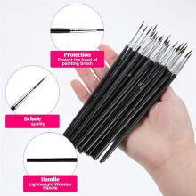 30pcs Detail Brushes, Fine Tip Paint By Number Brushes, 3 Sizes 0 00 00, Model Crafts Painting A