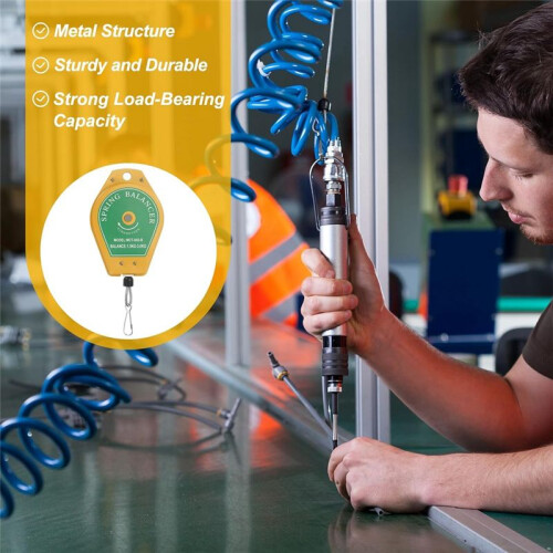 Retractable Spring Balancer, Bearing Spring Tool Load Balancer 4 Feet Adjustable Cable Retractor 6.6-11lbs (3-5kg) 2
