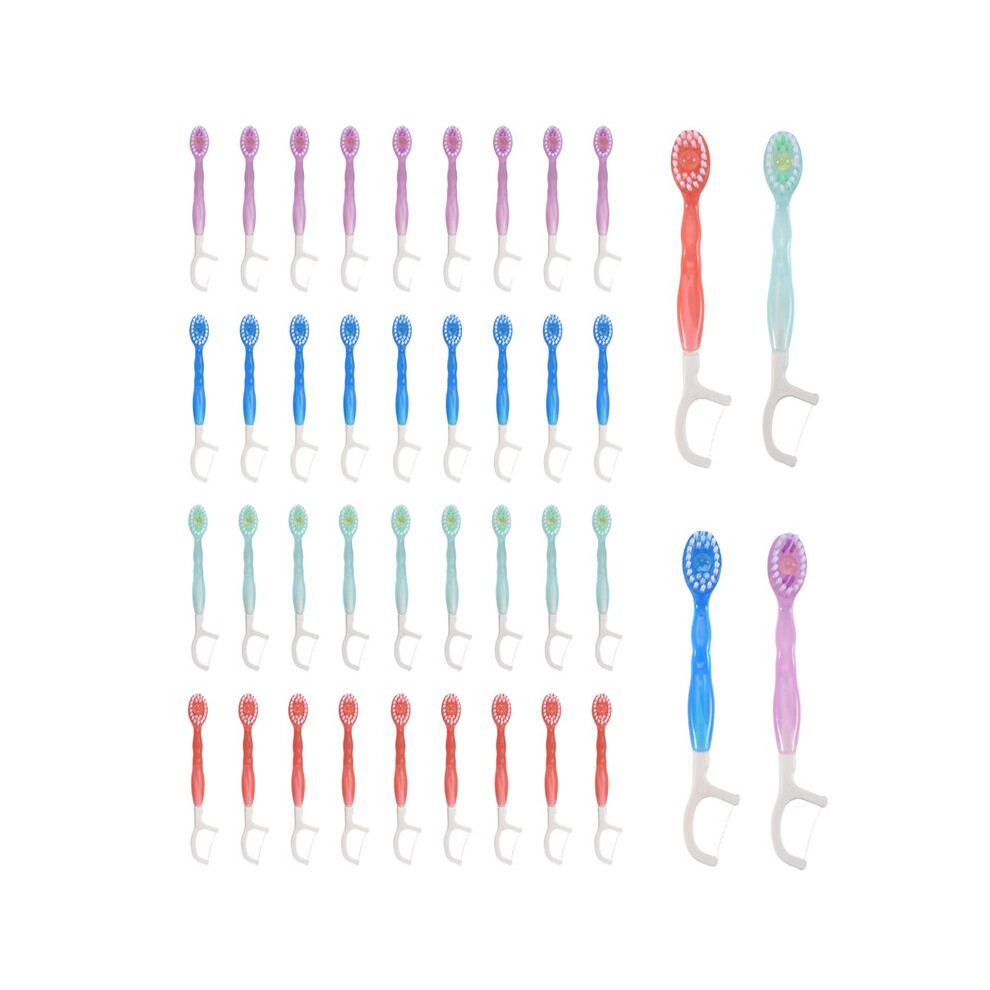 40 Pack Disposable  Travel Toothbrushes - 5 in 1 Function, Travel Date Portable Individually Packed