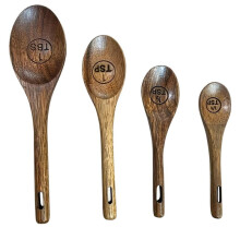 Baking Wood Measuring Spoon 4-Piece Set, Seasoning Spoon Coffee Measuring Spoon Wooden Spoon, Kitchen Home Bakingtools