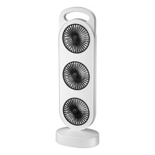 Triple Turbine Design Fan USB Charging High Wind Desktop Fan Home Dormitory Fan Silent Operation White and Black