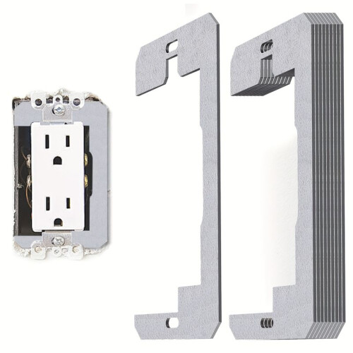 10-Pack Outlet Adjustment Plate Spacers - Durable, Self-Leveling Electrical Socket Extenders for Uneven Surfaces