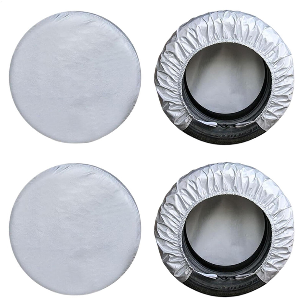 4 Pack Waterproof Spare Tire Covers For Rv Trailer Car, 420D Oxford Cloth, Allweather Protection 9174973129646