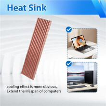 Pure Copper Heatsink Cooler Heat Sink Thermal Conductive Adhesive for M.2 2280 PCI-E NVME SSD 2mm