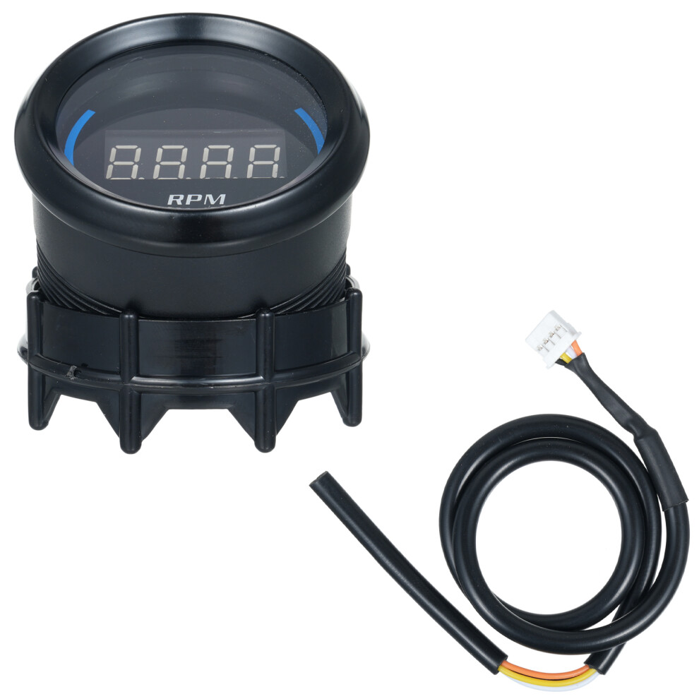 2" 52Mm Digital Led Rpm Tachometer Gauge 0-9000 Rpm Black 7891385055623