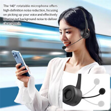 SY-T490 BT V5.3 Headset with Mic -Mounted Wireless HiFi Headphones Hands-Free Call Headset for Call Center Office B