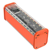 8 Steckplätze 18650 DIY Power Bank Case Schnelllade-Powerbank Case Große Kapazität Digitalanzeige Batteriespeicher Orange
