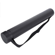 Poster Tube with Adjustable Length and Secure Flip Cover for Maps Documents Drawings Black