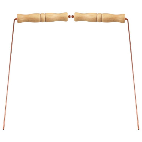 Copper Dowsing Rods Kit for Divination Tool - Natural Wooden Handles Divining Rods