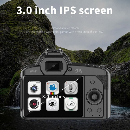 Câmera Digital Profissional Câmera HD 4K Câmera Digital WIFI com  16X Câmera de Visão Noturna com Microfone 1