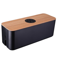 Wooden Cable Storage Box Power Cord Storage Box Dust-Proof Charger Socket Storage Box Household Cable Winder StorageBoxD