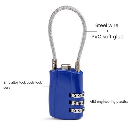 3 Digit Customs Code Lock Combination Locks Contrast Color Anti-Theft Padlock Portable Luggage Password Lock C 1