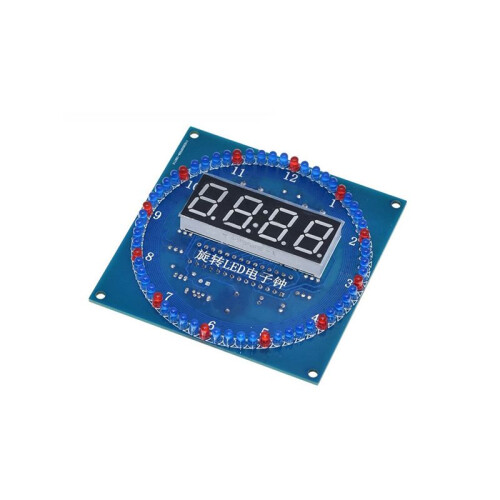 Electronic Digital Clock Kit C51 Microcontroller Learning Board DS1302 Rotating LED Display Module DIY Production Parts 1