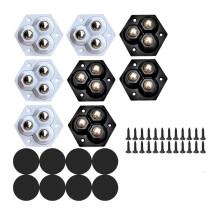 Self Adhesive Caster Wheels 8Pcs, Stainless Steel Bearings 360 Degree Swivel Wheels for Kitchen Appliances