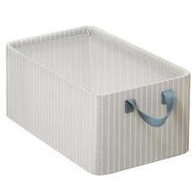 Aufbewahrungsbox für Kleidung, Zusammenklappbar, mit Metallrahmen, Beige Streifen, Großes Fassungsvermögen, Aufbewahrungsbox für Hosen