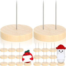 Crochet Doll Stand Single Double Steel Needle Doll Stand Animal Doll Toy Wooden Base Support Action Figure Stand