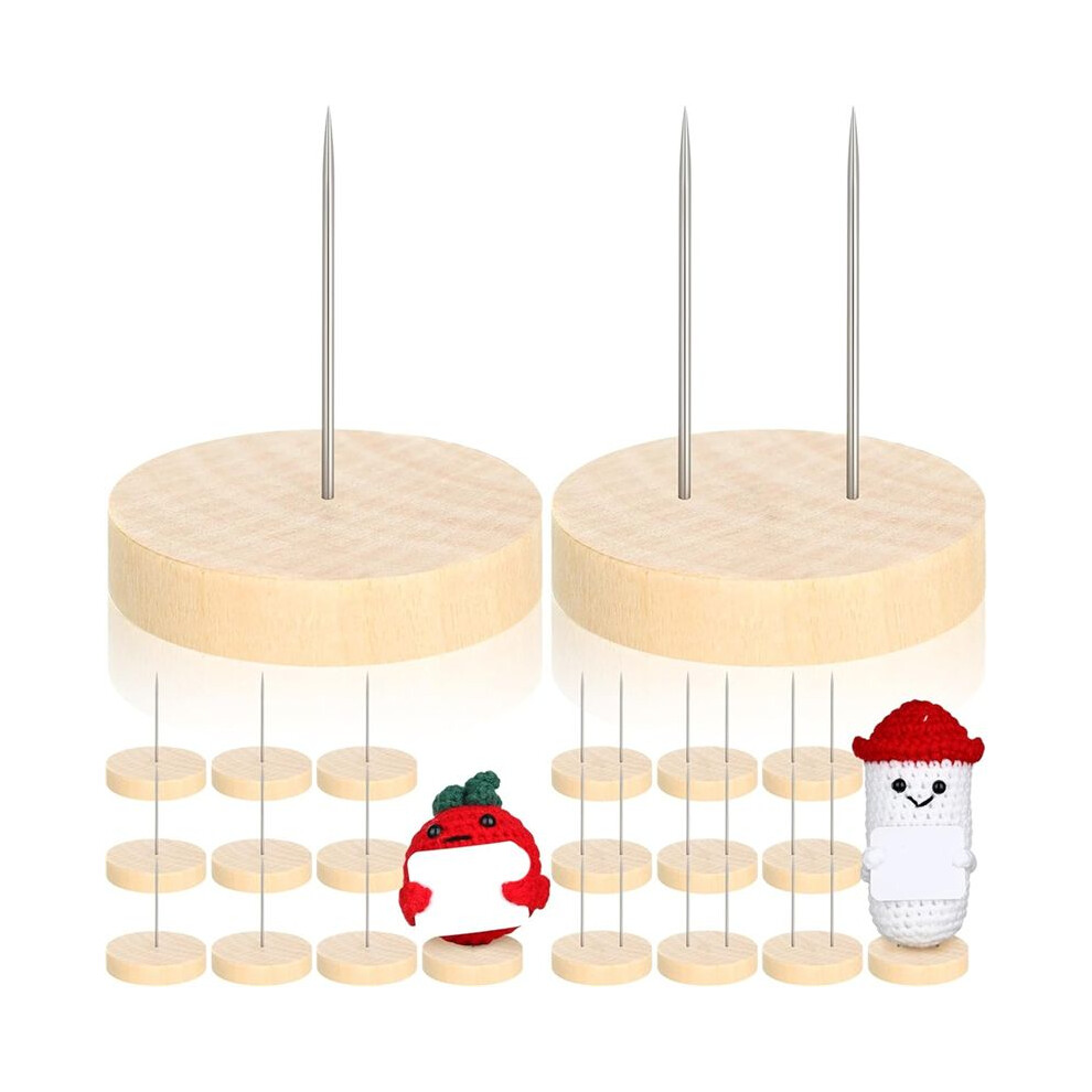 Crochet Doll Stand Single Double Steel Needle Doll Stand Animal Doll Toy Wooden Base Support Action Figure Stand 6134130681205