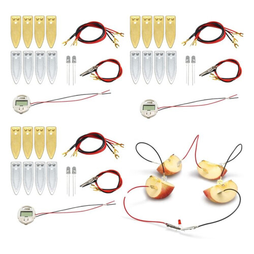 Fruit Battery Science Experiment Kit for Home Teaching Toy, Lemon Potato Battery Physics Teaching Experiment 3 Sets 1