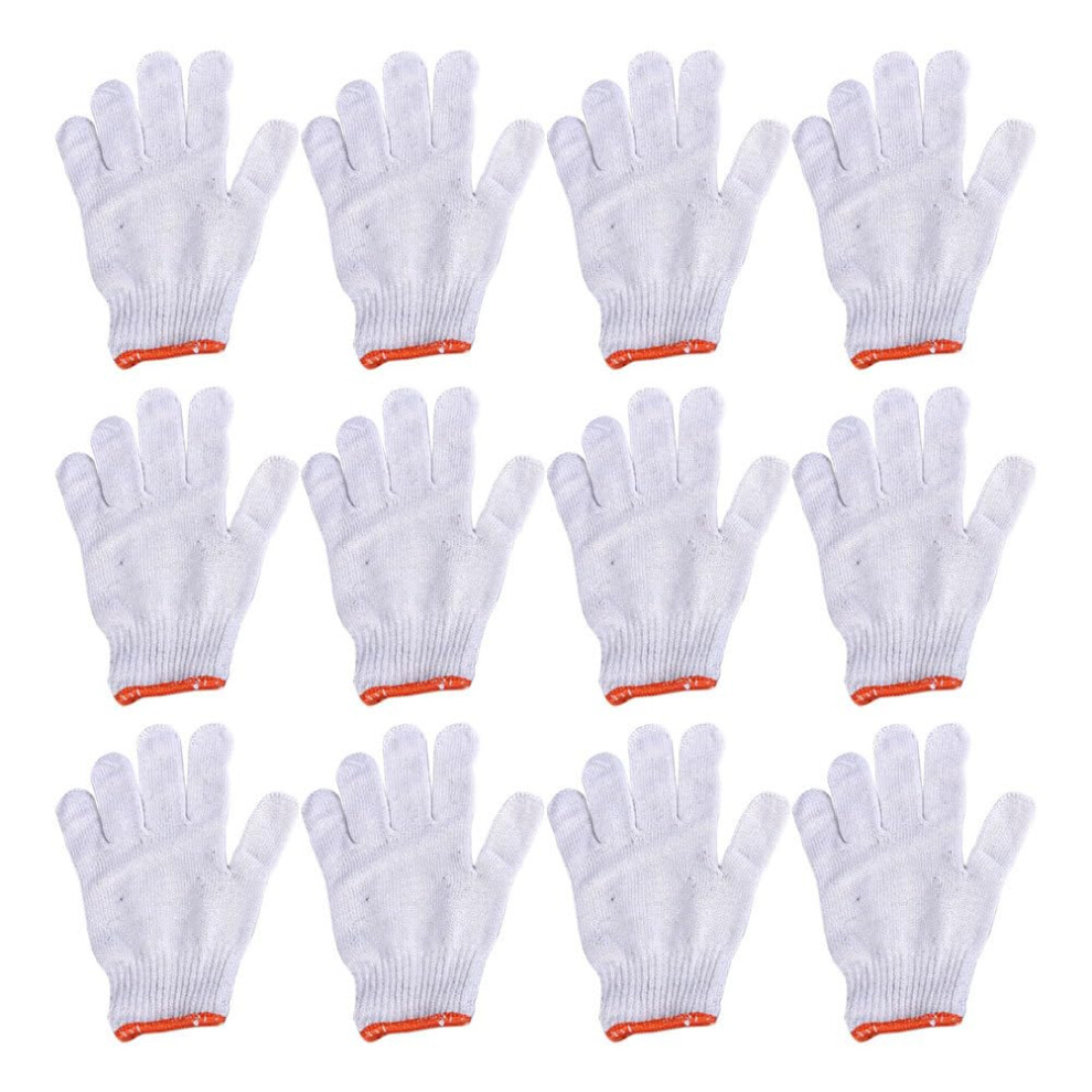 12 Pairs Cotton Work Gloves With Skidresistant Palm Grip, Breathable Yarn For Construction And Gardening 9169991159638