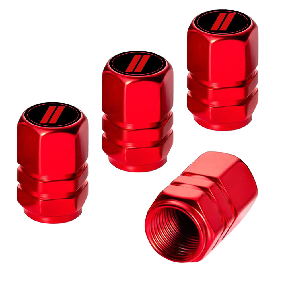 4Pcs Aluminum Tire Valve Stem Caps For Dodge Challenger, Leakproof And Rustresistant Red 9174973130765
