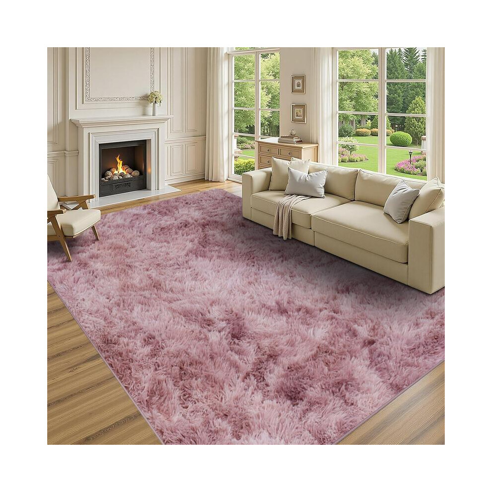 (Tie Dye Lilac, 80 X 150Cm) Modern Super Soft Pile Fluffy Bedside Rugs Floor Carpet Fuzzy Soft Home Decor Bedroom Rugs Fluffy 5042355296009