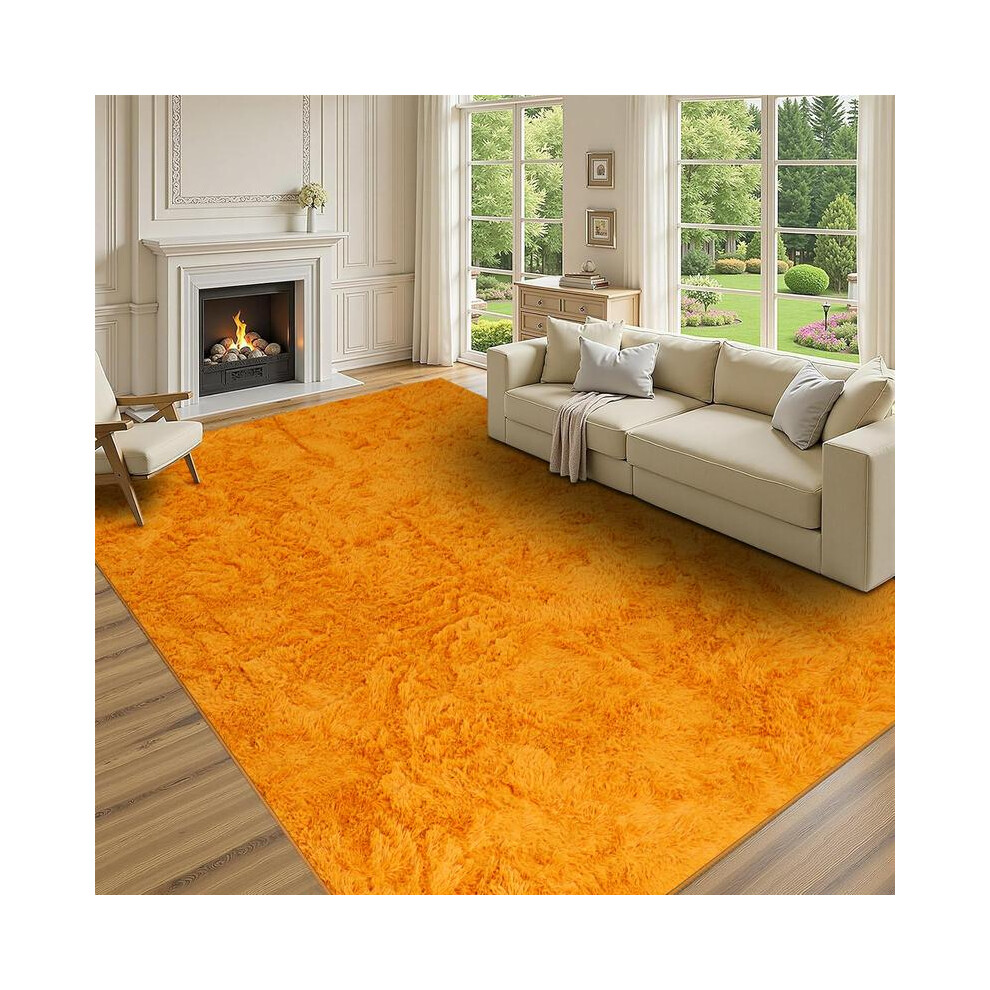 (Ochre, 80 X 150Cm) Modern Super Soft Pile Fluffy Bedside Rugs Floor Carpet Fuzzy Soft Home Decor Bedroom Rugs Fluffy 5042355295385