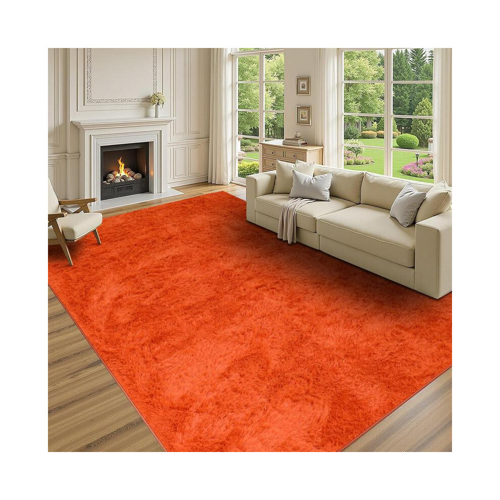 (Rust, 80 X 300Cm) Modern Super Soft Pile Fluffy Bedside Rugs Floor Carpet Fuzzy Soft Home Decor Bedroom Rugs Fluffy 5042355295699