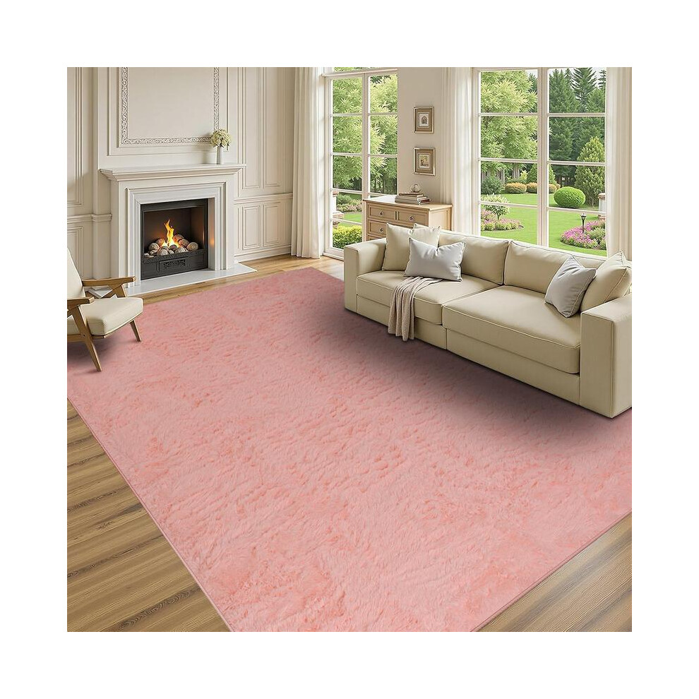 (Pink, 50 X 80Cm) Modern Super Soft Pile Fluffy Bedside Rugs Floor Carpet Fuzzy Soft Home Decor Bedroom Rugs Fluffy 5042355295453